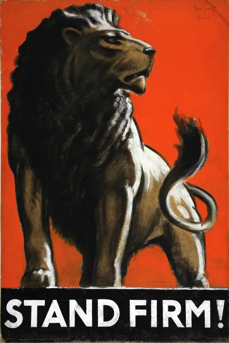 Framed Print : War Effort Stand Firm (Lion) World War II poster, between 1939 and 1946. Creators: Central Office of Information, Tom Purvis Framed Print : War Effort Stand Firm (Lion) World War II poster, between 1939 and 1946. Creators: Central Office of Information, Tom Purvis