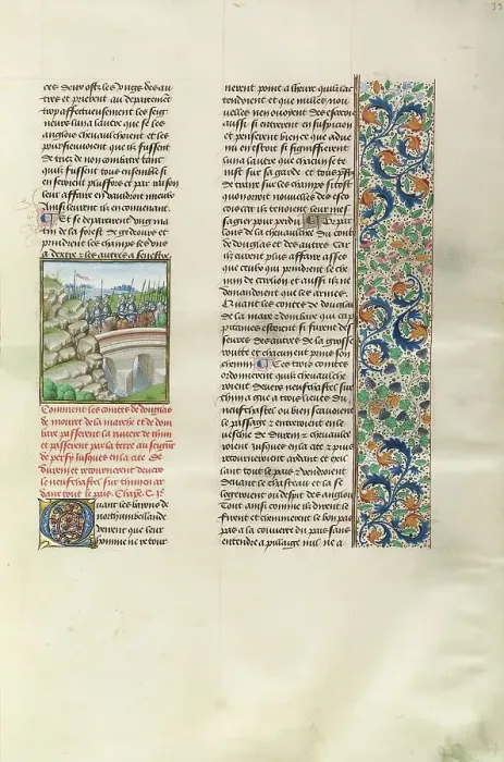 Framed Print : The War between England and Scotland, c1385; Chroniques (Book Three), about 1480-1483. Creator: Unknown Framed Print : The War between England and Scotland, c1385; Chroniques (Book Three), about 1480-1483. Creator: Unknown