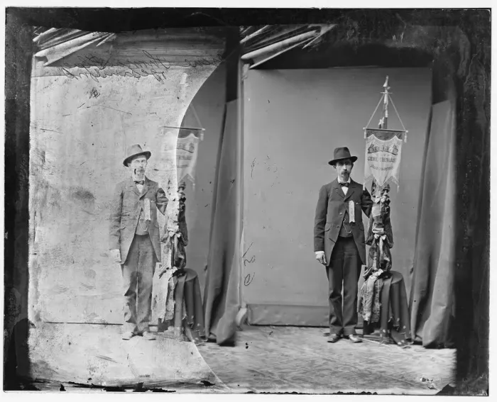 Framed Print : War flag of General George H. Thomas, 1865-1880. Creator: Unknown Framed Print : War flag of General George H. Thomas, 1865-1880. Creator: Unknown