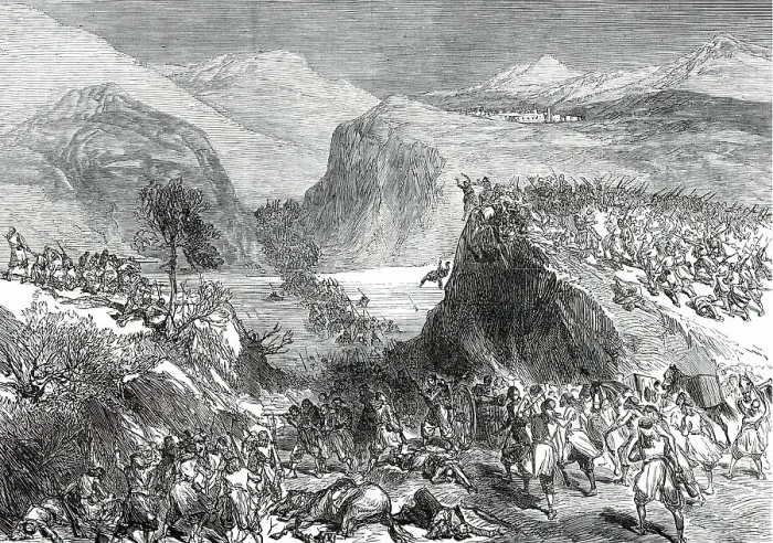 Framed Print : The War in Herzegovina: Fight on the Gatschko, near Lipnik...1876. Creator: Unknown Framed Print : The War in Herzegovina: Fight on the Gatschko, near Lipnik...1876. Creator: Unknown