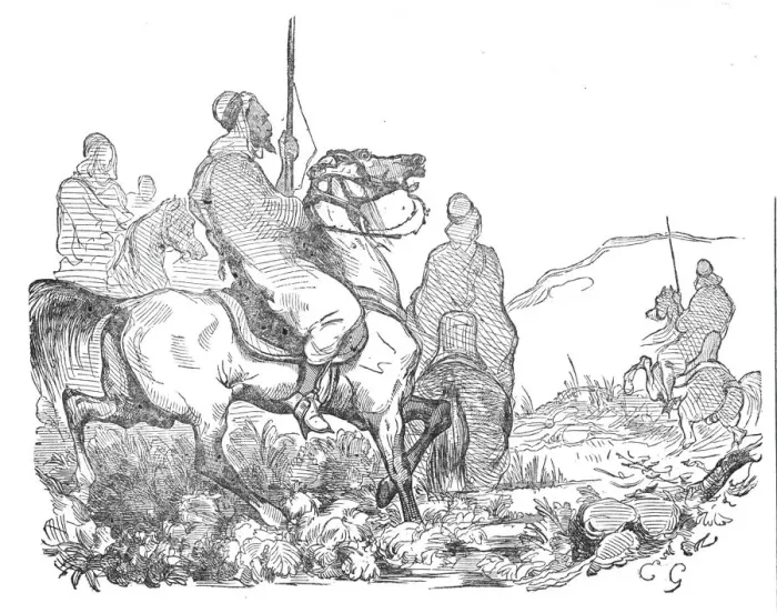 Framed Print : War in Morocco - Arab and Moorish cavalry, 1844. Creator: Unknown Framed Print : War in Morocco - Arab and Moorish cavalry, 1844. Creator: Unknown