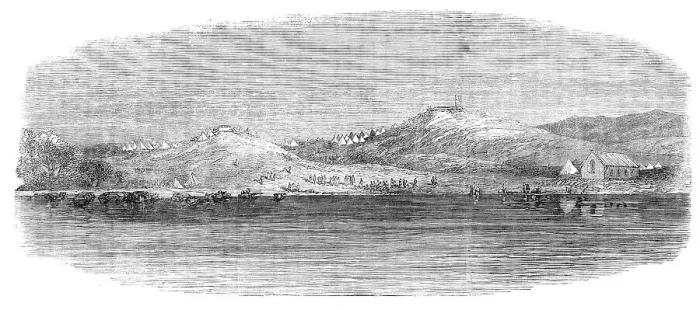 Framed Print : The War in New Zealand: Rangariri, from the Waikato, 1864. Creator: Unknown Framed Print : The War in New Zealand: Rangariri, from the Waikato, 1864. Creator: Unknown
