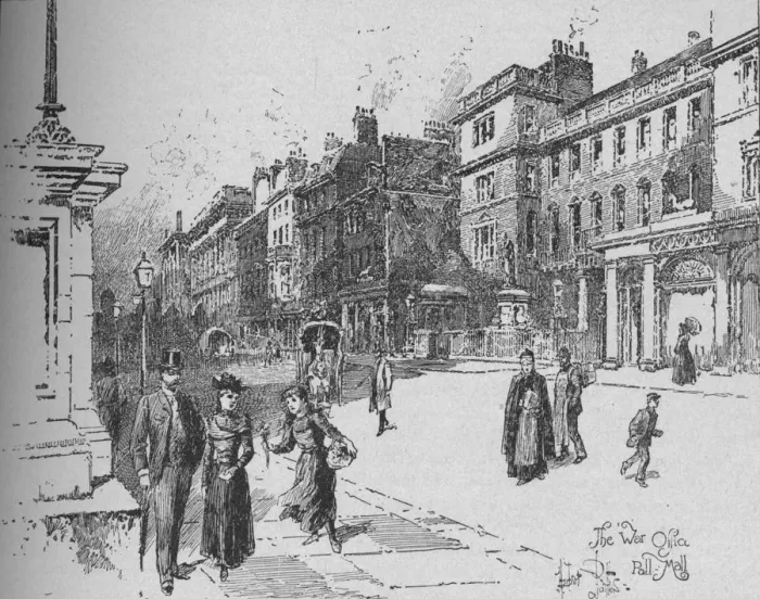 Framed Print : War Office, Pall Mall, c1890. Artist: Herbert Railton Framed Print : War Office, Pall Mall, c1890. Artist: Herbert Railton