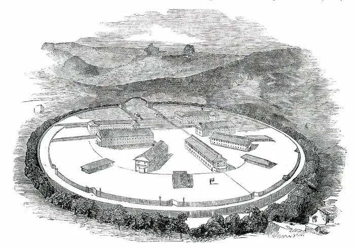 Framed Print : The War Prison, near Toy-Royal, Dartmoor, 1850. Creator: Unknown Framed Print : The War Prison, near Toy-Royal, Dartmoor, 1850. Creator: Unknown