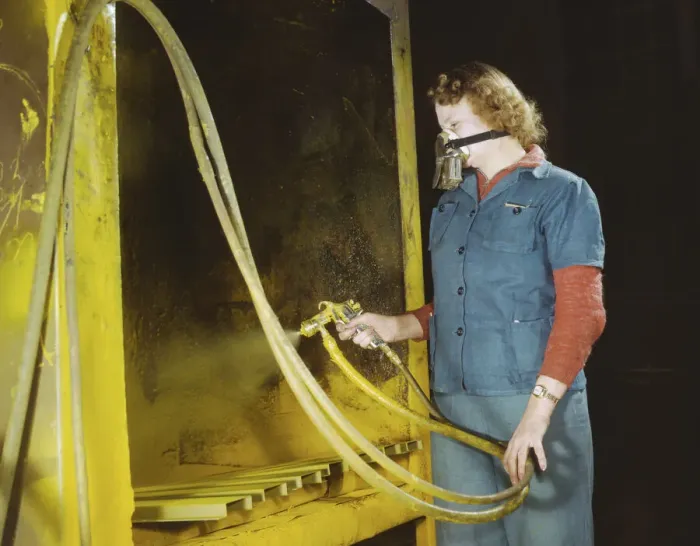 Framed Print : War production workers at the Heil Company making gasoline trailer... Milwaukee, Wisconsin, 1943. Creator: Howard Hollem Framed Print : War production workers at the Heil Company making gasoline trailer... Milwaukee, Wisconsin, 1943. Creator: Howard Hollem