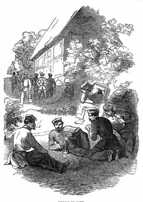 Framed Print : The War in Schleswig - Repose in Camp, 1850. Creator: Unknown Framed Print : The War in Schleswig - Repose in Camp, 1850. Creator: Unknown