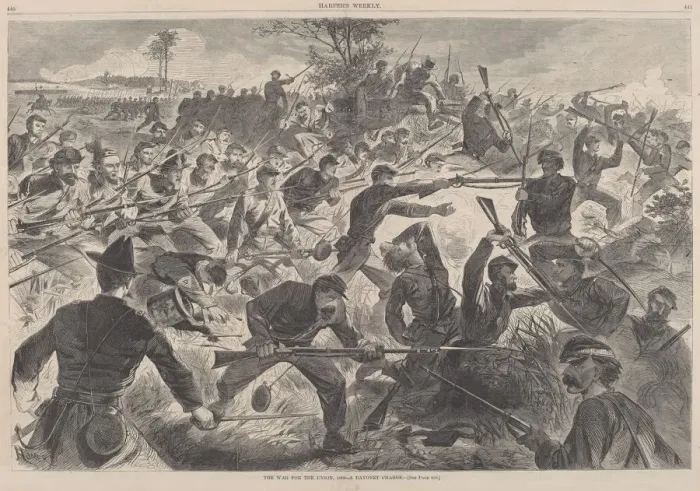 Framed Print : The War for the Union, 1862 - A Bayonet Charge, published 1862. Creator: Winslow Homer Framed Print : The War for the Union, 1862 - A Bayonet Charge, published 1862. Creator: Winslow Homer