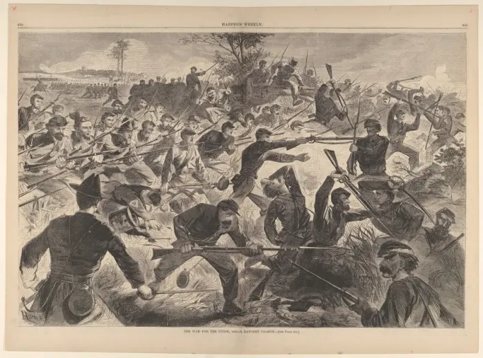 Framed Print : The War for the Union, 1862 - A Bayonet Charge (Harpers Weekly, Vol. VII), July 12, 1862 Framed Print : The War for the Union, 1862 - A Bayonet Charge (Harpers Weekly, Vol. VII), July 12, 1862
