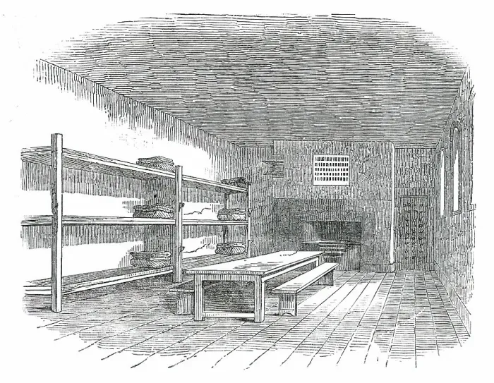 Framed Print : Ward for Condemned Male Prisoners, Newgate Prison, 1850. Creator: Unknown Framed Print : Ward for Condemned Male Prisoners, Newgate Prison, 1850. Creator: Unknown