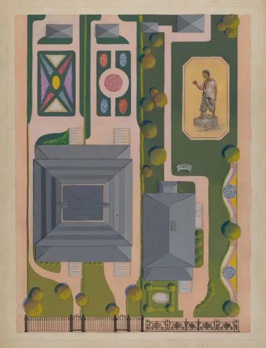 Framed Print : Ward and Green Gardens, c. 1936. Creator: Meyer Goldbaum Framed Print : Ward and Green Gardens, c. 1936. Creator: Meyer Goldbaum