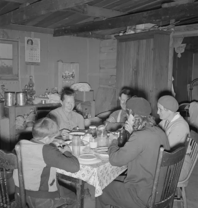 Framed Print : The Wardlow family in their dugout basement home, Dead Ox Flat, Malheur County, Oregon, 1939. Creator: Dorothea Lange Framed Print : The Wardlow family in their dugout basement home, Dead Ox Flat, Malheur County, Oregon, 1939. Creator: Dorothea Lange