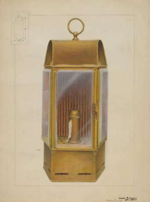 Framed Print : Wardroom Lamp from Constitution, c. 1937. Creator: James M. Lawson Framed Print : Wardroom Lamp from Constitution, c. 1937. Creator: James M. Lawson