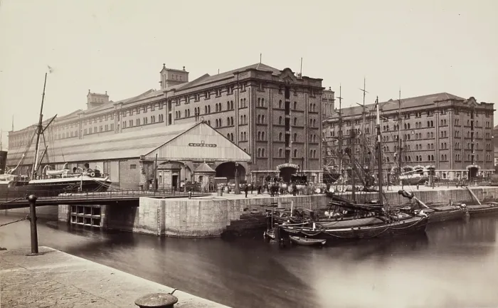 Framed Print : Warehouse, Waterloo Docks, Liverpool, between 1870 and 1880. Creator: Francis Frith Framed Print : Warehouse, Waterloo Docks, Liverpool, between 1870 and 1880. Creator: Francis Frith