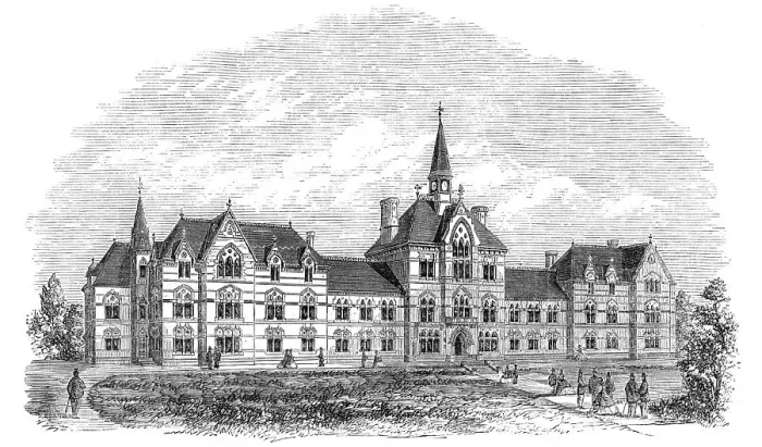 Framed Print : The Warehousemen and Clerks Schools, Croydon, 1865. Creator: Unknown Framed Print : The Warehousemen and Clerks Schools, Croydon, 1865. Creator: Unknown