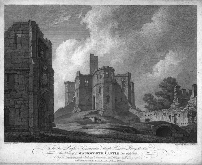 Framed Print : Warkworth Castle, c1784. Creator: William Byrne Framed Print : Warkworth Castle, c1784. Creator: William Byrne