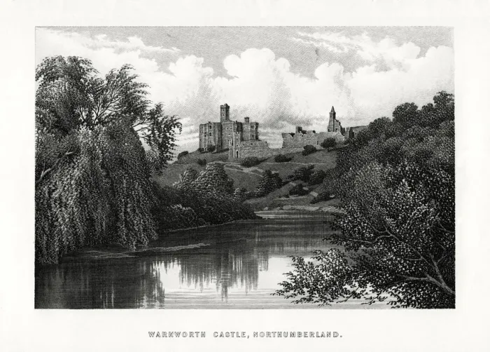 Framed Print : Warkworth Castle, Northumberland, 1896