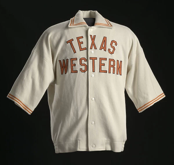 Warm up jacket worn by Jerry Armstrong for Texas Western, 1965-1966. Creator: Unknown