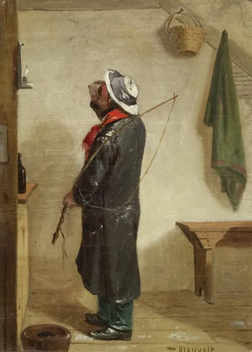 Framed Print : Warming Up (Coachman Drinking), c1865. Creator: Charles Felix Blauvelt Framed Print : Warming Up (Coachman Drinking), c1865. Creator: Charles Felix Blauvelt