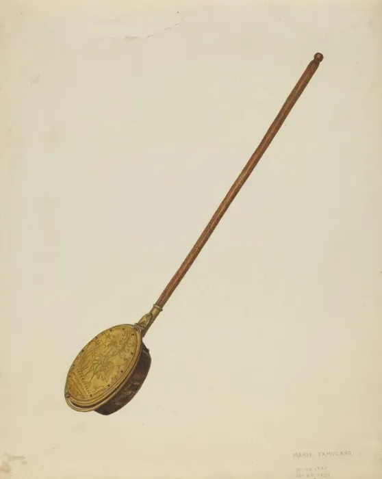 Framed Print : Warming Pan, 1937. Creator: Marie Famularo Framed Print : Warming Pan, 1937. Creator: Marie Famularo