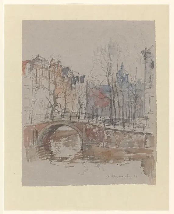 Framed Print : The Warmoesgracht, 1894. Creator: Jan Hoynck van Papendrecht Framed Print : The Warmoesgracht, 1894. Creator: Jan Hoynck van Papendrecht