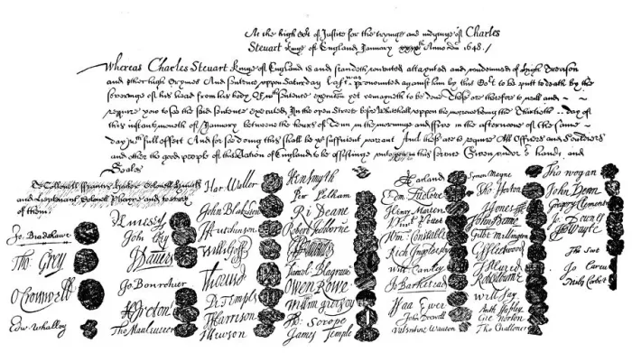 Framed Print : Warrant for the execution of King Charles, 1648, (1909) Framed Print : Warrant for the execution of King Charles, 1648, (1909)