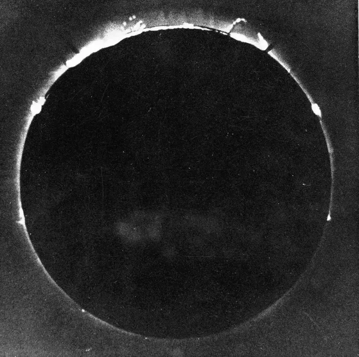 Framed Print : Warren de la Rues photograph of total solar eclipse at Rivabellosa, Spain, 18 July 1860. Artist: Warren De La Rue Framed Print : Warren de la Rues photograph of total solar eclipse at Rivabellosa, Spain, 18 July 1860. Artist: Warren De La Rue