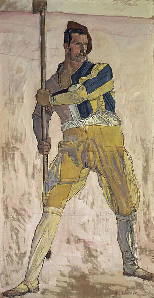 Warrior with halberd, c. 1898. Creator: Hodler, Ferdinand (1853-1918)