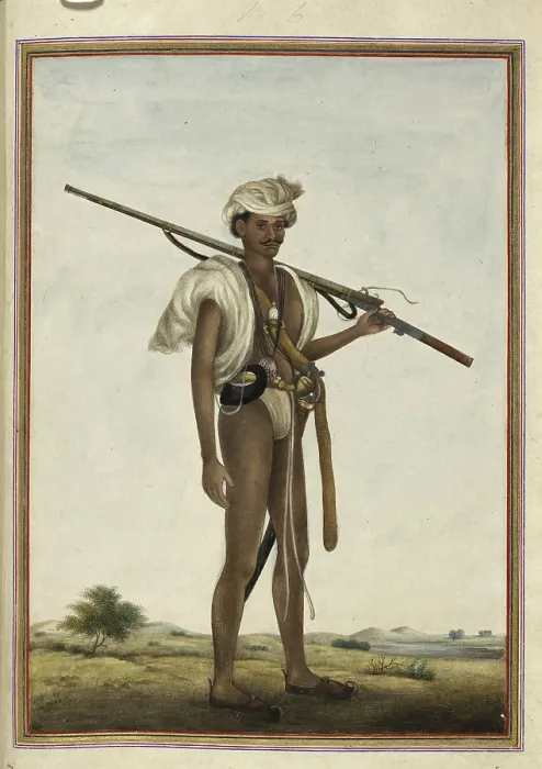 Framed Print : Warrior (Mevati), 1825. Creator: Anon Framed Print : Warrior (Mevati), 1825. Creator: Anon