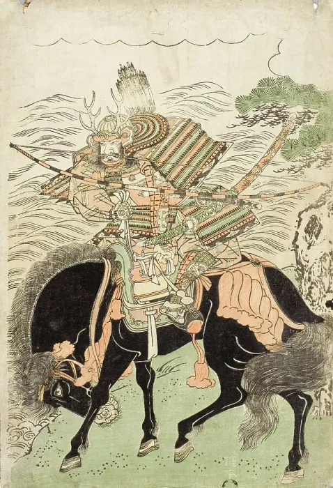 Framed Print : Warrior Mounted on a Black Horse (image 2 of 2), c1780s. Creator: Kitao Shigemasa Framed Print : Warrior Mounted on a Black Horse (image 2 of 2), c1780s. Creator: Kitao Shigemasa