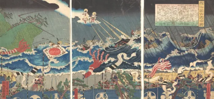 Framed Print : Warrior Scene, 19th century. Creator: Sadahide Utagawa Framed Print : Warrior Scene, 19th century. Creator: Sadahide Utagawa