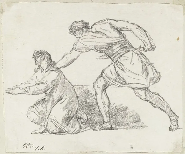 Framed Print : Warrior Seizing a Kneeling Figure, 1775 / 80. Creator: Jacques-Louis David Framed Print : Warrior Seizing a Kneeling Figure, 1775 / 80. Creator: Jacques-Louis David