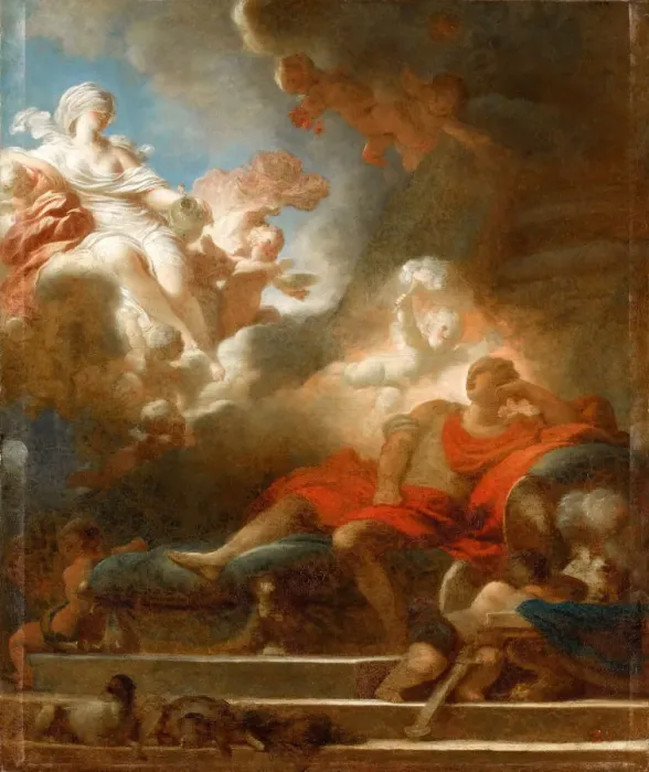 Framed Print : The Warriors Dream of Love. Artist: Fragonard, Jean Honore (1732-1806) Framed Print : The Warriors Dream of Love. Artist: Fragonard, Jean Honore (1732-1806)