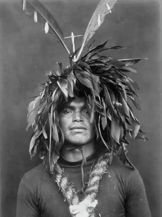 Framed Print : Warrior's feather head-dress-Cowichan, c1913. Creator: Edward Sheriff Curtis Framed Print : Warrior's feather head-dress-Cowichan, c1913. Creator: Edward Sheriff Curtis