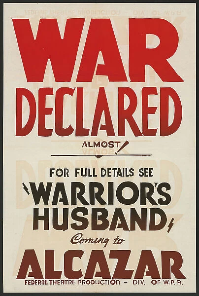 The Warrior's Husband, San Francisco, 1937. Creator: Unknown
