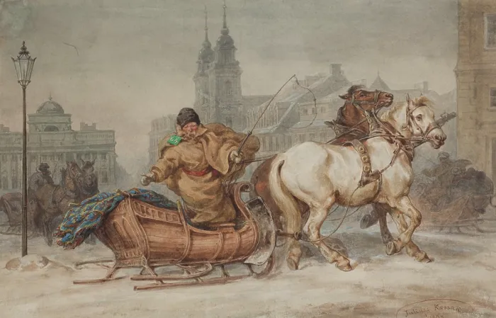 Framed Print : 'Warsaw coachman', 1863. Creator: Juliusz Kossak Framed Print : 'Warsaw coachman', 1863. Creator: Juliusz Kossak