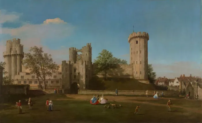 Framed Print : Warwick Castle, East Front from the Outer Court, 1752. Creator: Canaletto Framed Print : Warwick Castle, East Front from the Outer Court, 1752. Creator: Canaletto