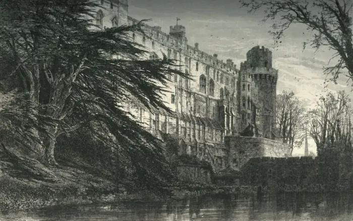 Framed Print : Warwick Castle, from the West, c1870 Framed Print : Warwick Castle, from the West, c1870