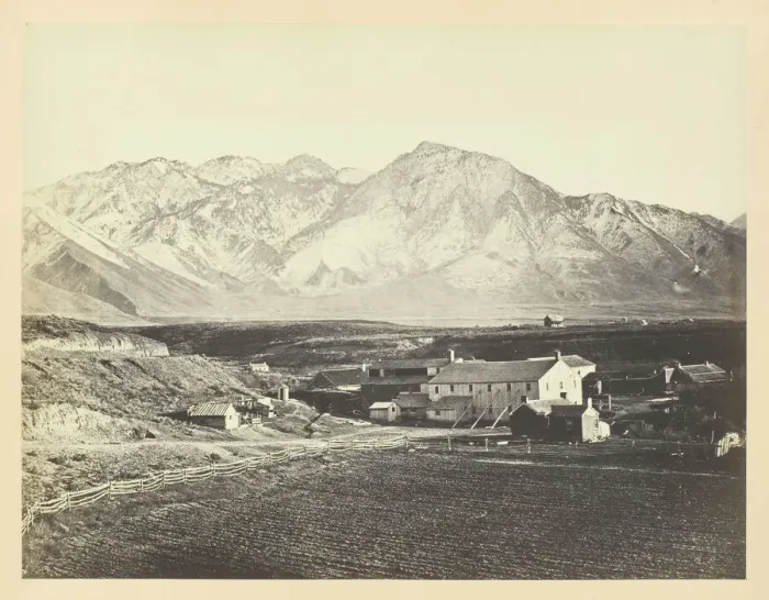 Framed Print : Wasatch Range of Rocky Mountains, From Brigham Youngs Woolen Mills, 1868 / 69 Framed Print : Wasatch Range of Rocky Mountains, From Brigham Youngs Woolen Mills, 1868 / 69