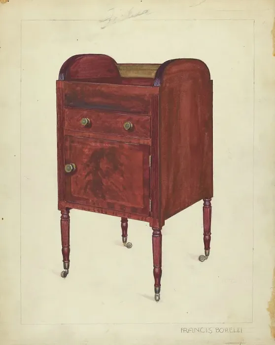 Framed Print : Wash Stand, c. 1939. Creator: Francis Borelli Framed Print : Wash Stand, c. 1939. Creator: Francis Borelli