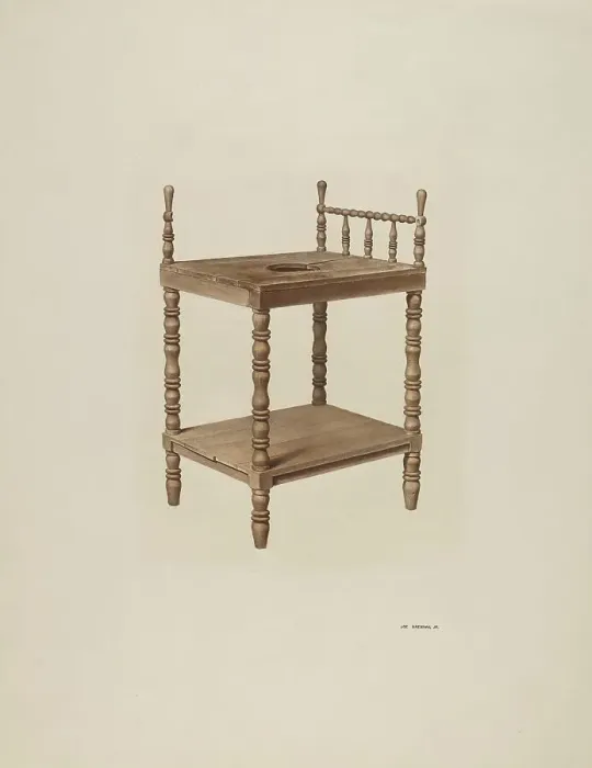 Framed Print : Wash Stand, c. 1940. Creator: Joe Brennan Framed Print : Wash Stand, c. 1940. Creator: Joe Brennan