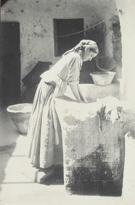 Framed Print : Washer Girl of Capri, c1885 - 1905. Creator: James W. Holcombe Framed Print : Washer Girl of Capri, c1885 - 1905. Creator: James W. Holcombe