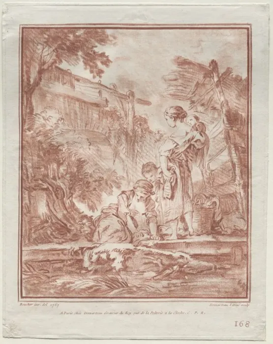 Framed Print : The Washerwoman, 1767. Creator: Gilles Demarteau (French, 1722-1776) Framed Print : The Washerwoman, 1767. Creator: Gilles Demarteau (French, 1722-1776)