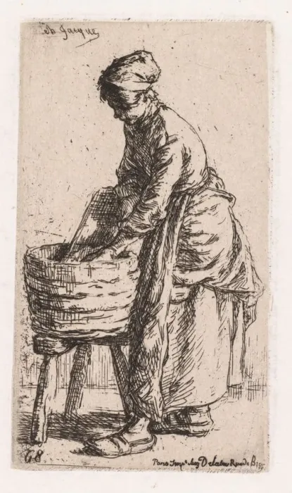 Framed Print : Washerwoman (Laveuse), 1850. Creator: Charles-Emile Jacque (French, 1813-1894) Framed Print : Washerwoman (Laveuse), 1850. Creator: Charles-Emile Jacque (French, 1813-1894)
