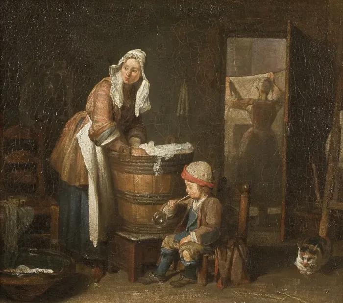 Framed Print : The Washerwoman, mid-late 18th century. Creator: Jean-Simeon Chardin Framed Print : The Washerwoman, mid-late 18th century. Creator: Jean-Simeon Chardin