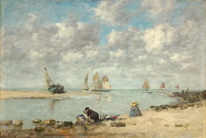 Framed Print : Washerwoman near Trouville, c. 1872 / 1876. Creator: Eugene Louis Boudin Framed Print : Washerwoman near Trouville, c. 1872 / 1876. Creator: Eugene Louis Boudin