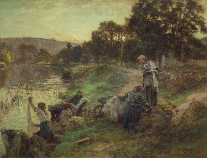 Framed Print : Washerwomen, 1903. Creator: Leon-Augustin Lhermitte Framed Print : Washerwomen, 1903. Creator: Leon-Augustin Lhermitte