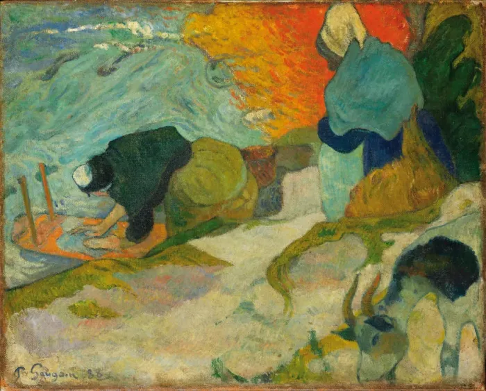 Framed Print : Washerwomen in Arles (Laveuses a Arles), 1888. Artist: Gauguin, Paul Eugene Henri (1848-1903) Framed Print : Washerwomen in Arles (Laveuses a Arles), 1888. Artist: Gauguin, Paul Eugene Henri (1848-1903)