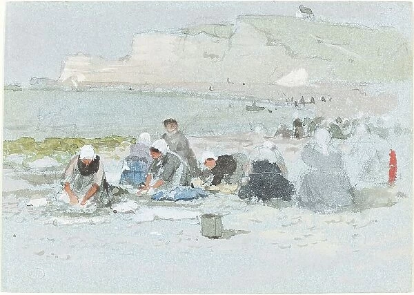Washerwomen on the Beach at Etretat. Creator: George Henry Boughton