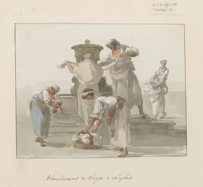 Framed Print : Washerwomen of Chiaja in Naples, 1778. Creator: Louis Ducros Framed Print : Washerwomen of Chiaja in Naples, 1778. Creator: Louis Ducros