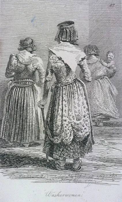 Framed Print : Washerwomen, Cries of London, (c1819?). Artist: John Thomas Smith Framed Print : Washerwomen, Cries of London, (c1819?). Artist: John Thomas Smith